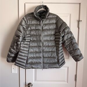 Women's pewter Puffer Jacket. 1X